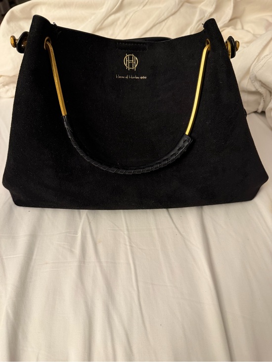 House of Harlow 1960 Handbags - House of Harlow 1960 Black faux Suede Shoulder Bag with Gold Hardware
